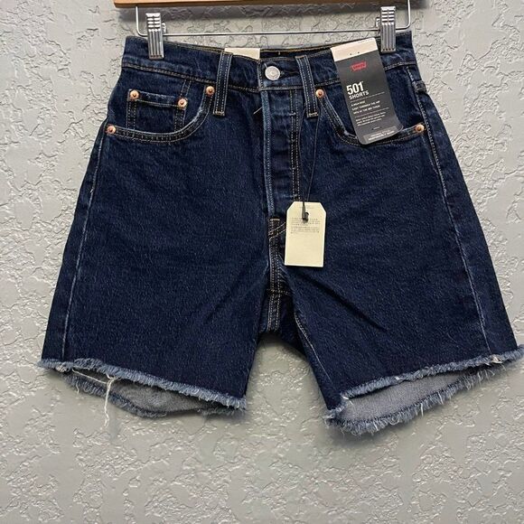 Levi's 501 Mid-Thigh Denim Shorts Size 24 - Picture 3 of 12